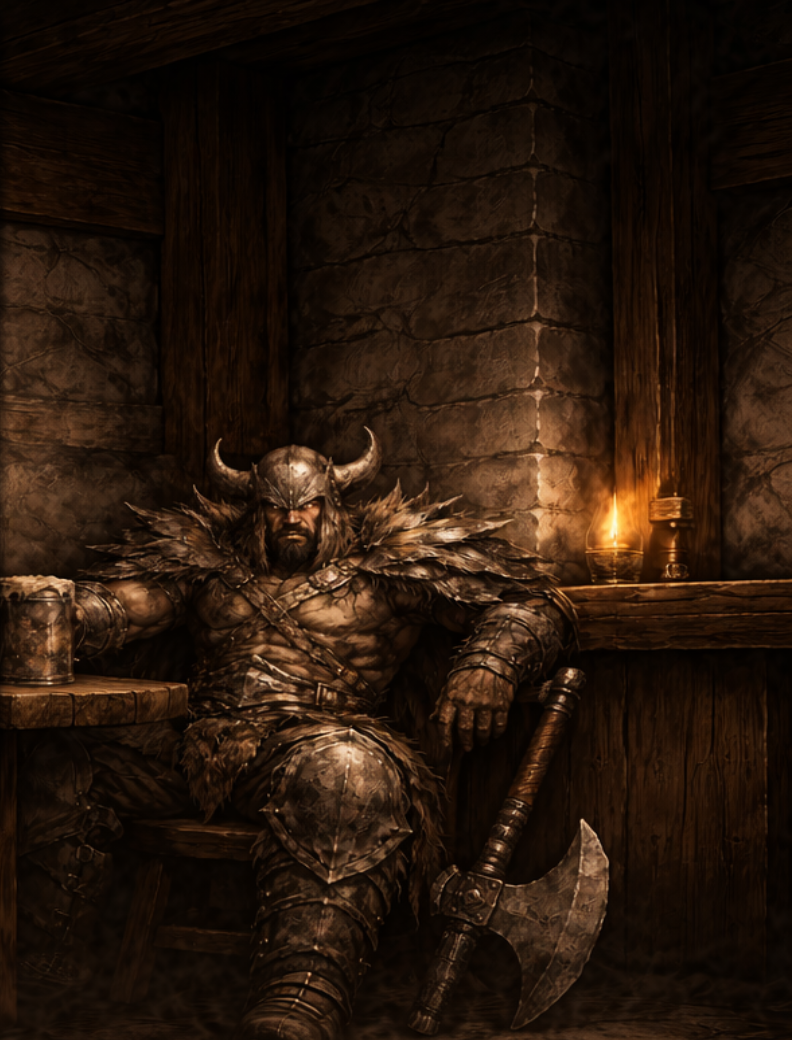 Barbarian character portrait